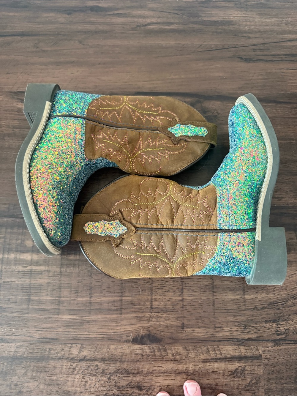 Shyanne Girls Glitter Western Cowboy Boots Size 9D – Worn Once ✨ - Picture 4 of 6